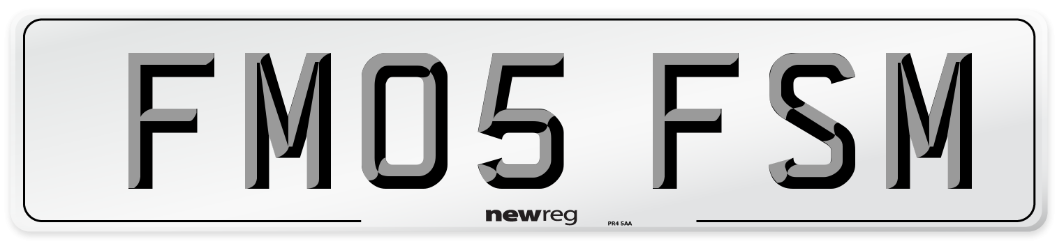 FM05 FSM Number Plate from New Reg